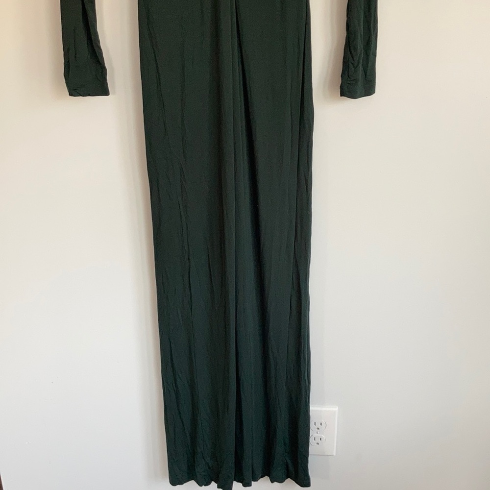 Long Dark Green Knot Front Dress - Picture 3 of 7